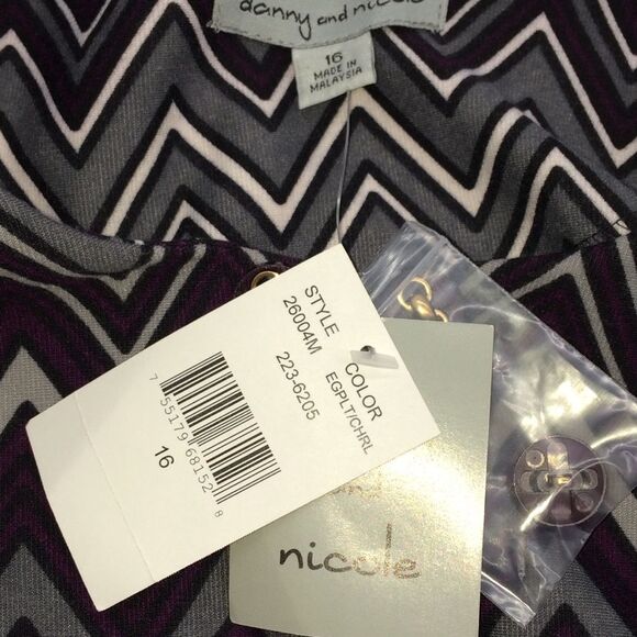 Donny and Nicole Purple/Gray/White/Black Short Open Front Blazer-Size 16 - Picture 10 of 10